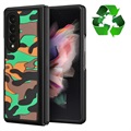 Robust Tarnung Muster Samsung Galaxy Z Fold3 5G Hybrid Case - Orange