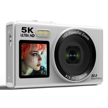S150 Pro 5K Dual-Screen Digitalkamera mit 32GB Speicherkarte - Weiß