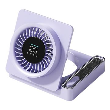 S8 Klappbarer Tischventilator mit Zeitschaltuhr - Lila
