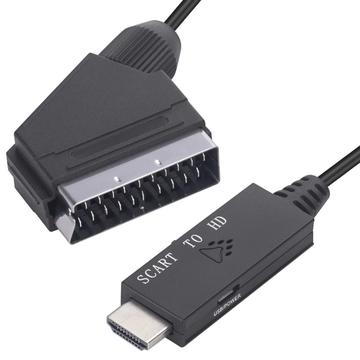 SCART zu HDMI Konverter SCART in HDMI Out Video Audio Adapter für HDTV DVD