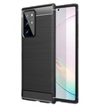 Samsung Galaxy Note20 Ultra Gebürstete TPU Hülle - Karbonfaser - Schwarz