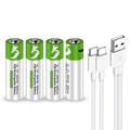SMARTOOOLS Lithium USB-C Wiederaufladbare AA Batterie - 1700mAh - 4 Stck.