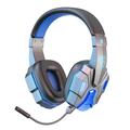 SY-T830 Kabelgebundener / drahtloser Over-Ear-Kopfhörer LED Light Bluetooth Dual Mode Low Latency E-Sports Gaming Kopfhörer - Blau