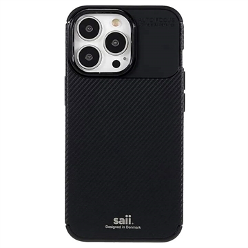 Saii Karbonfaser iPhone 13 Pro Max TPU Hülle - Schwarz