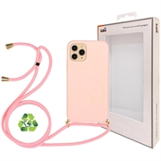 Saii Eco Line iPhone 11 Pro Biologisch Abbaubar Hülle mit Gurt - Rosa
