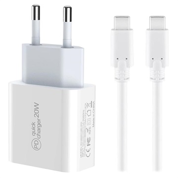 Saii PD Ladeset - 20W, USB-C - EU-Stecker - Weiß