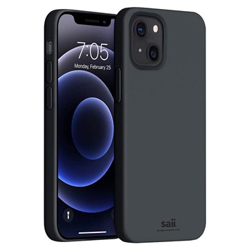 Saii Premium iPhone 13 Liquid Silikonhülle - Schwarz