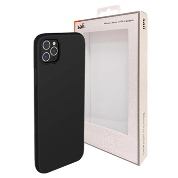 Saii Premium iPhone 12 Pro Max Liquid Silikon Case - Schwarz