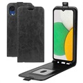 Samsung Galaxy A03 Core Vertikales Flip Hülle mit Kartensteckplatz - Schwarz