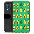 Samsung Galaxy A12 Premium Schutzhülle mit Geldbörse - Avocado Muster