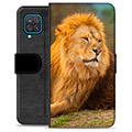 Samsung Galaxy A12 Premium Schutzhülle mit Geldbörse - Löwe