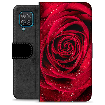 Samsung Galaxy A12 Premium Schutzhülle mit Geldbörse - Rose