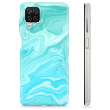 Samsung Galaxy A12 TPU Hülle - Blauer Marmor