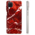 Samsung Galaxy A12 TPU Hülle - Roter Marmor
