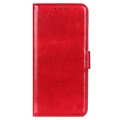 Samsung Galaxy A12 Wallet Schutzhülle mit Magnetverschluss - Rot