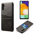 Samsung Galaxy A14/A14 5G Beschichtete Kunststoff Hülle mit Kartenfächern - Schwarz