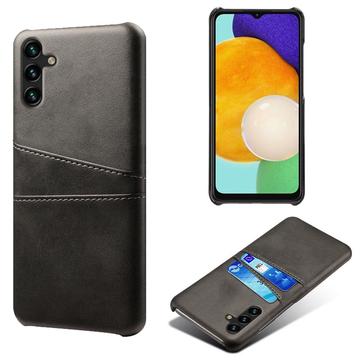 Samsung Galaxy A14/A14 5G Beschichtete Kunststoff Hülle mit Kartenfächern - Schwarz