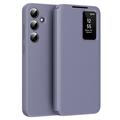 Samsung Galaxy A16 Smart Clear View Flip Hülle mit Kartenschlitz - grau lila