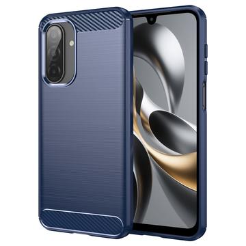 Samsung Galaxy A17 Gebürstete TPU Hülle - Karbonfaser - blau