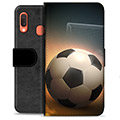 Samsung Galaxy A20e Premium Schutzhülle mit Geldbörse - Fußball