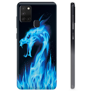 Samsung Galaxy A21s TPU Hülle - Blauer Feuerdrache