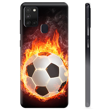 Samsung Galaxy A21s TPU Hülle - Fußball Flamme
