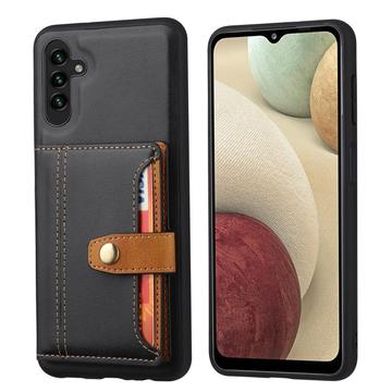 Samsung Galaxy A24 4G Retro Style Hülle mit Geldbörse - Schwarz