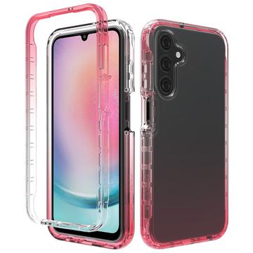 Samsung Galaxy A25 Gradient Serie Hybrid-Hülle - Rot / Durchsichtig