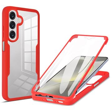 Samsung Galaxy A26 360 Schutz Hülle - Rot / Durchsichtig