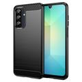 Samsung Galaxy A26 Gebürstete TPU Hülle - Karbonfaser - Schwarz