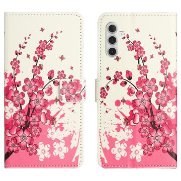 Samsung Galaxy A26 Style Serie Wallet Hülle - Rosa Blumen