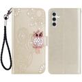 Samsung Galaxy A35 Eule Strass Wallet Case