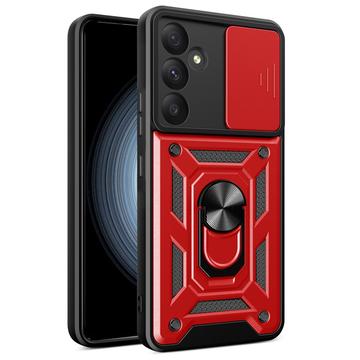 Samsung Galaxy A35 Drehring-Hybrid Hülle mit Kameraschutz - Rot