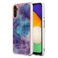 Samsung Galaxy A36 Galvanisierte IMD TPU-Hülle mit Marmormuster - Purpur