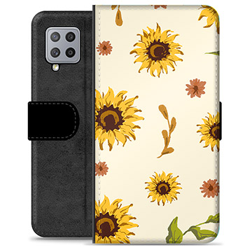 Samsung Galaxy A42 5G Premium Schutzhülle mit Geldbörse - Sonnenblume