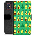 Samsung Galaxy A51 Premium Schutzhülle mit Geldbörse - Avocado Muster