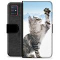 Samsung Galaxy A51 Premium Schutzhülle mit Geldbörse - Katze
