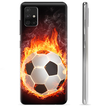 Samsung Galaxy A51 TPU Hülle - Fußball Flamme