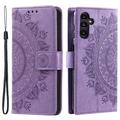 Samsung Galaxy A55 Mandala Serie Wallet Hülle - Purpur
