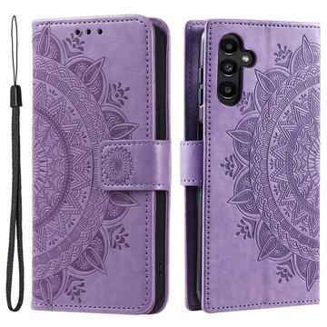 Samsung Galaxy A55 Mandala Serie Wallet Hülle - Purpur