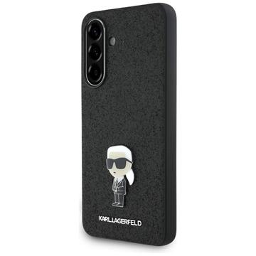 Samsung Galaxy A56 Karl Lagerfeld Fixed Glitter Metal Ikonik Hülle - Schwarz