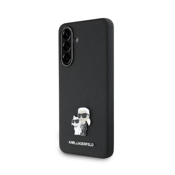 Samsung Galaxy A56 Karl Lagerfeld Saffiano Metal Karl and Choupette Hülle - schwarz