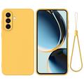 Samsung Galaxy A56 Liquid Silikonhülle mit Handschlaufe - Gelb
