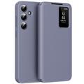 Samsung Galaxy A56 Smart Clear View Flip Hülle mit Kartenschlitz - grau lila