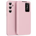 Samsung Galaxy A56 Smart Clear View Flip Hülle mit Kartenschlitz - Rosa
