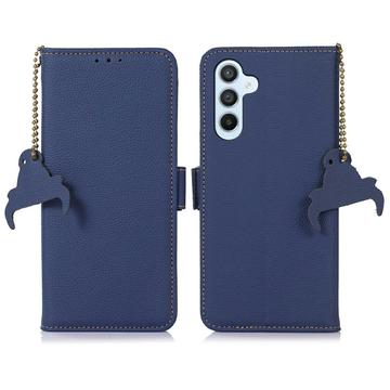 Samsung Galaxy A56 Lederhülle mit Geldbörse mit RFID - Blau