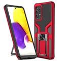 Samsung Galaxy A72 5G Hybrid Hülle mit Metall Stand - Rot