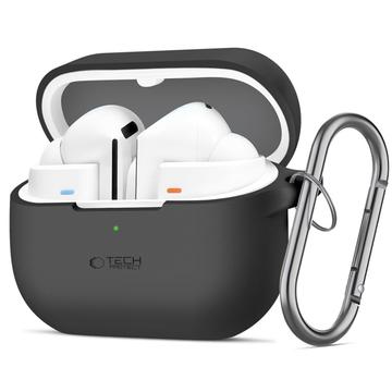 Samsung Galaxy Buds3/Buds3 Pro/Buds3 FE Tech-Protect-Silikonhülle mit Haken - Schwarz