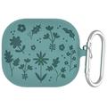 Samsung Galaxy Buds3/Buds3 Pro Blume Muster Flüssigsilikonhülle mit Karabiner