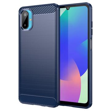 Samsung Galaxy M06/F06 5G Gebürstete TPU Hülle - Karbonfaser - blau